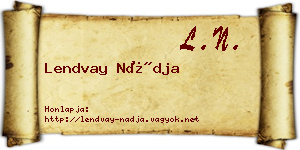 Lendvay Nádja névjegykártya